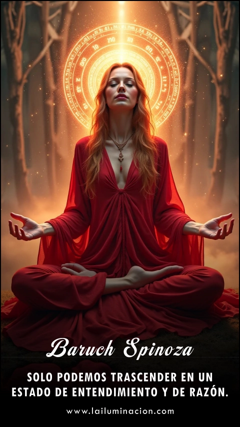 «Solo podemos trascender en un estado de entendimiento y de razón.» Frase de Baruch Spinoza