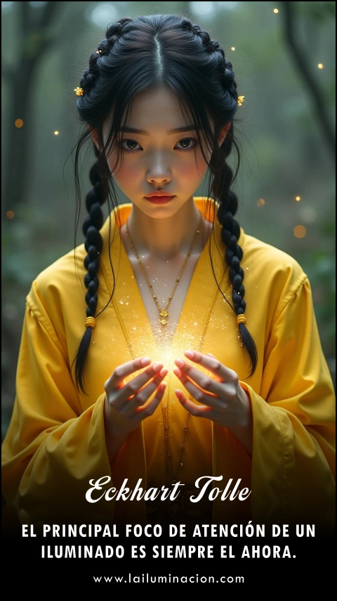 «El principal foco de atención de un iluminado es siempre el ahora.» Frase de Eckhart Tolle