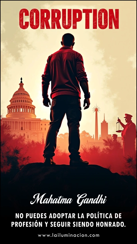 «No puedes adoptar la política de profesión y seguir siendo honrado.» Frase de Mahatma Gandhi