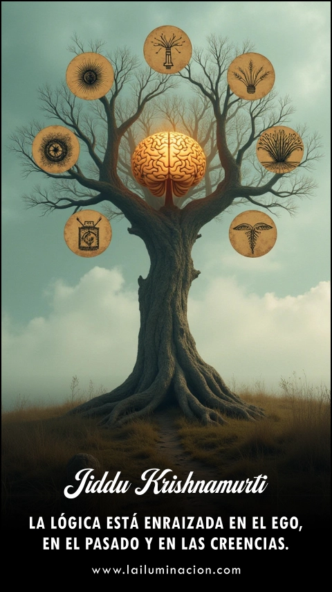 «La lógica está enraizada en el ego, en el pasado y en las creencias.» Frase de Jiddu Krishnamurti