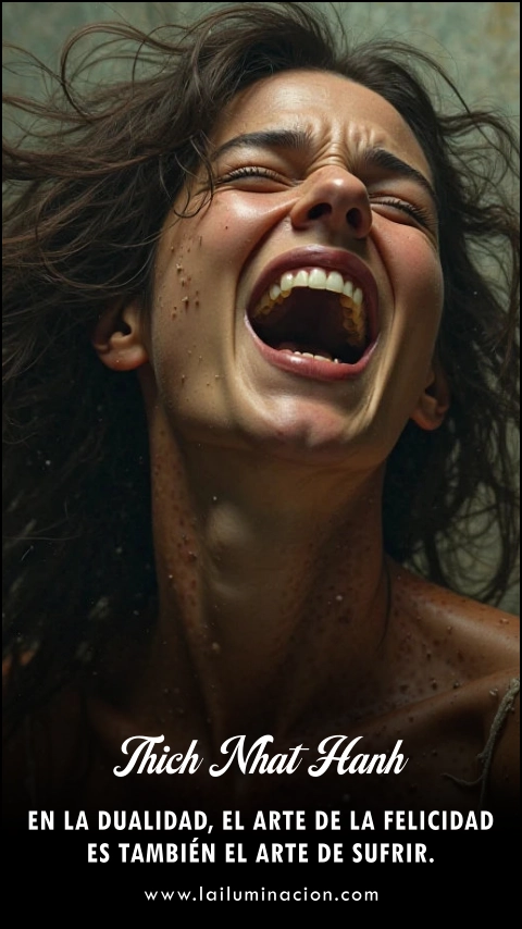 «En la dualidad, el arte de la felicidad es también el arte de sufrir.» Frase de Thich Nhat Hanh