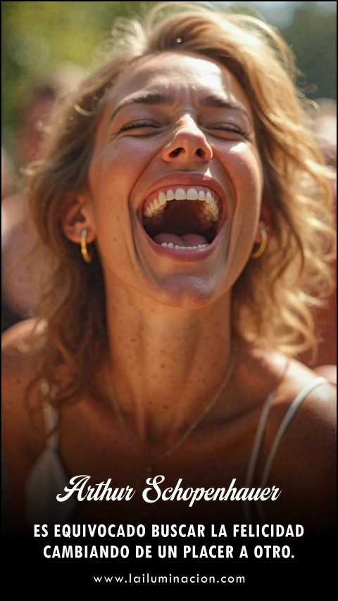 «Es equivocado buscar la felicidad cambiando de un placer a otro.» Frase de Arthur Schopenhauer