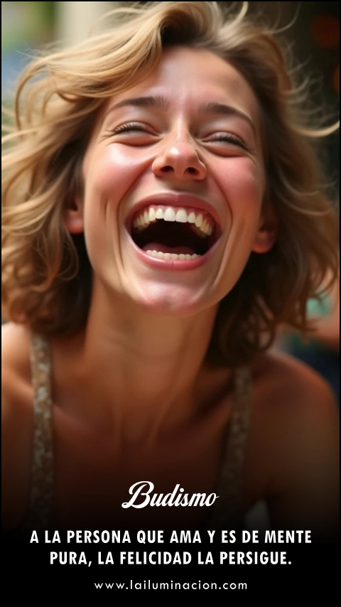 «A la persona que ama y es de mente pura, la felicidad la persigue.» Frase de Budismo