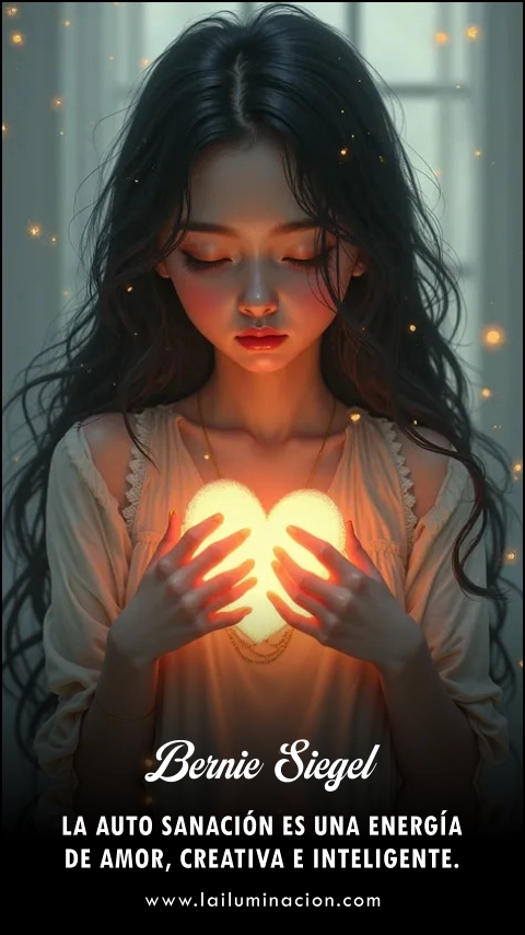 «La auto sanación es una energía de amor, creativa e inteligente.» Frase de Bernie Siegel