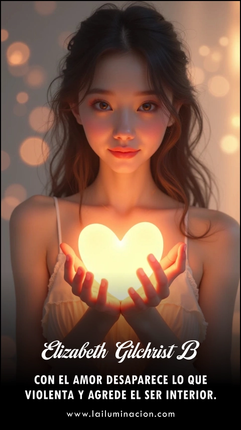 «Con el amor desaparece lo que violenta y agrede el ser interior.» Frase de Elizabeth Gilchrist B