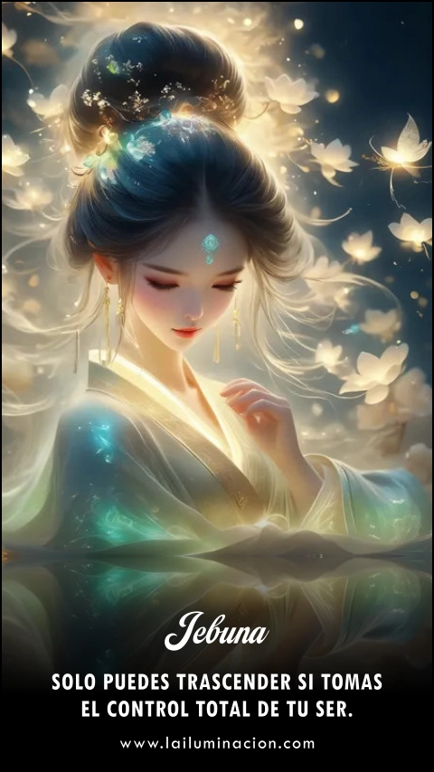 «Solo puedes trascender si tomas el control total de tu ser.» Frase de Jebuna