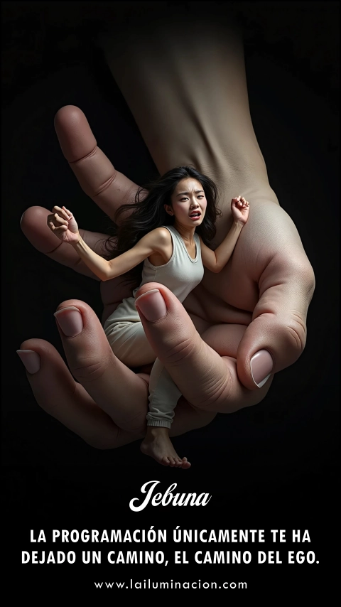 «La programación únicamente te ha dejado un camino, el camino del ego.» Frase de Jebuna