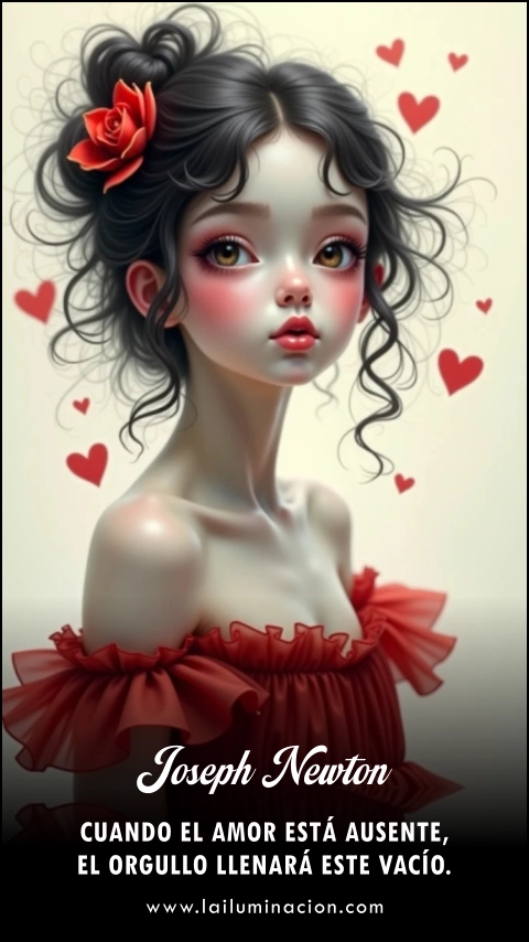 «Cuando el amor está ausente, el orgullo llenará este vacío.» Frase de Joseph Newton