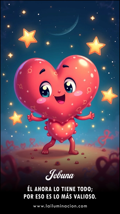 «Él ahora lo tiene todo; por eso es lo más valioso.» Frase de Jebuna