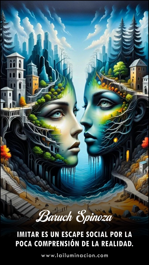 «Imitar es un escape social por la poca comprensión de la realidad.» Frase de Baruch Spinoza