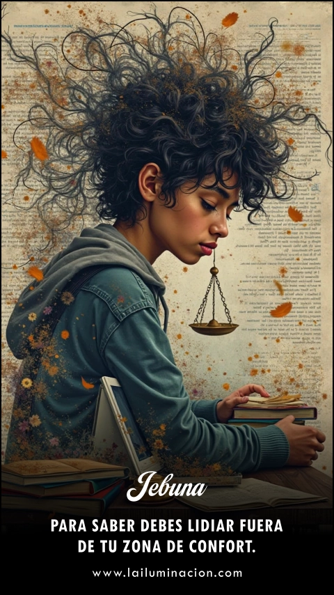 «Para saber debes lidiar fuera de tu zona de confort.» Frase de Jebuna