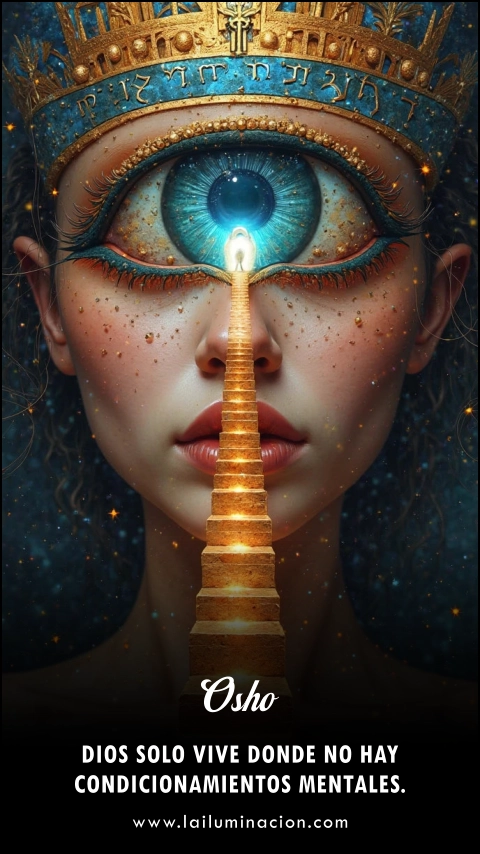 «Dios solo vive donde no hay condicionamientos mentales.» Frase de Osho