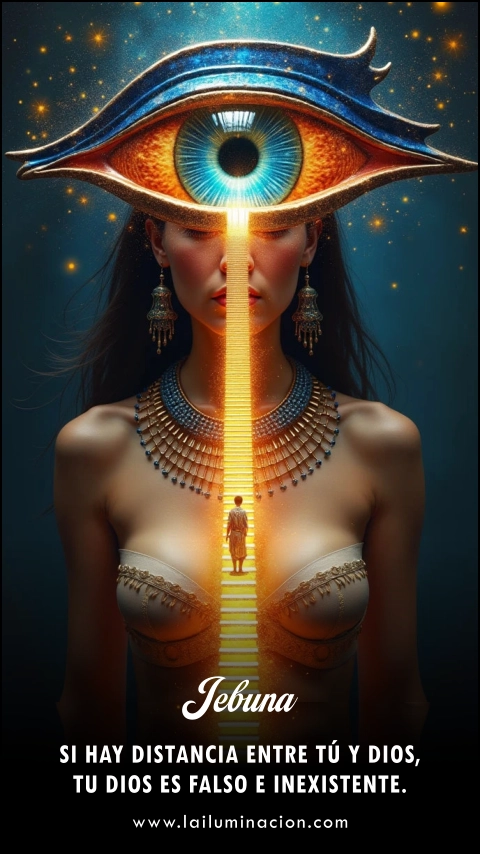 «Si hay distancia entre tú y Dios, tu dios es falso e inexistente.» Frase de Jebuna