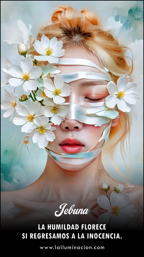 La humildad florece si regresamos a la inocencia. Frase de Jebuna