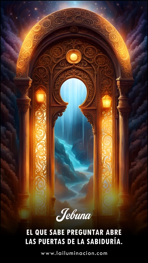 «El que sabe preguntar abre las puertas de la sabiduría.» Frase de Jebuna