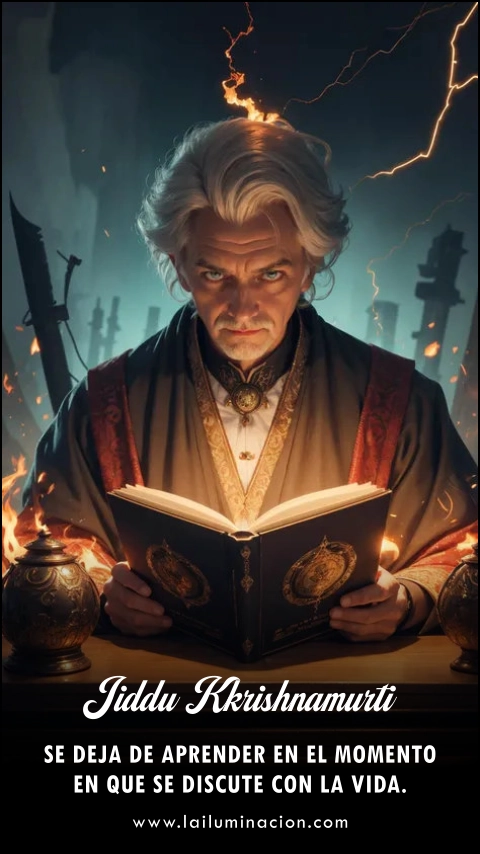 Se deja de aprender en el momento en que se discute con la vida. Frase de Jiddu Krishnamurti