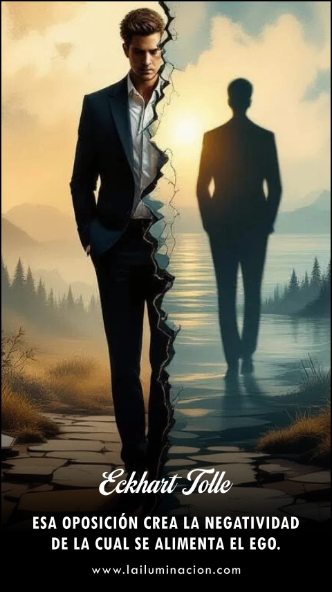 Imagen de la frase: Toda oposición crea la negatividad de la cual se alimenta el ego.