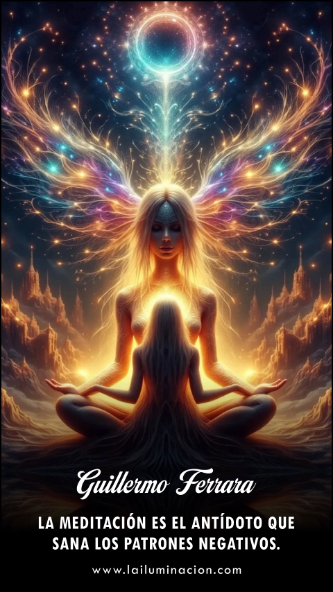 Imagen de la frase: La meditación es el antídoto que sana los patrones negativos.