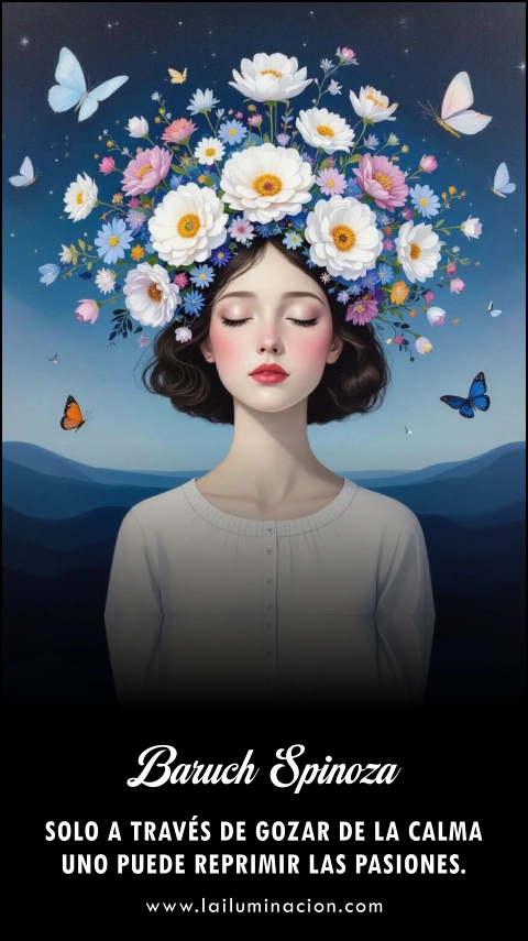 Imagen de la frase: Solo a través de gozar de la calma uno puede reprimir las pasiones.