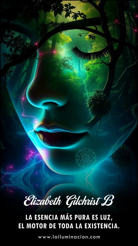 La esencia más pura es luz, el motor de toda la existencia. Frase de Elizabeth Gilchrist B