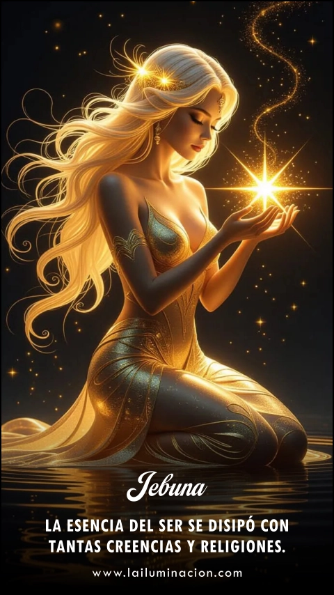 La esencia del ser se disipó con tantas creencias y religiones. Frase de Jebuna