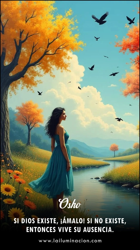 Si Dios existe, ¡ámalo! Si no existe, entonces vive su ausencia. Frase de Osho