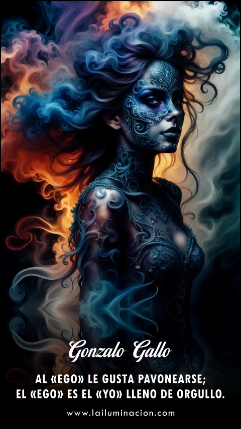 Al «ego» le gusta pavonearse; el «ego» es el «yo» repleto de orgullo. Frase de Gonzalo Gallo