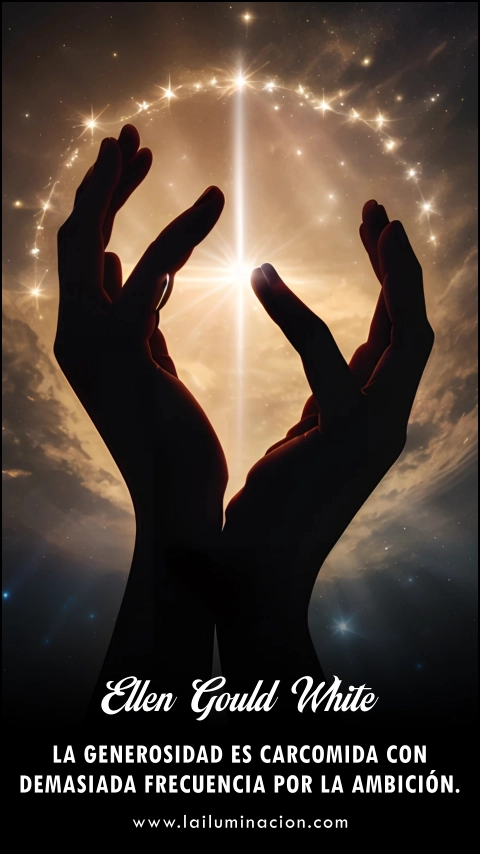 La generosidad es carcomida con demasiada frecuencia por la ambición. Frase de Ellen Gould White