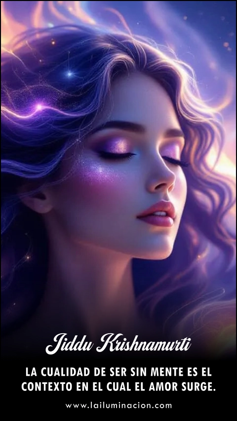 Imagen de la frase: La cualidad de ser sin mente es el contexto en el cual el amor surge.
