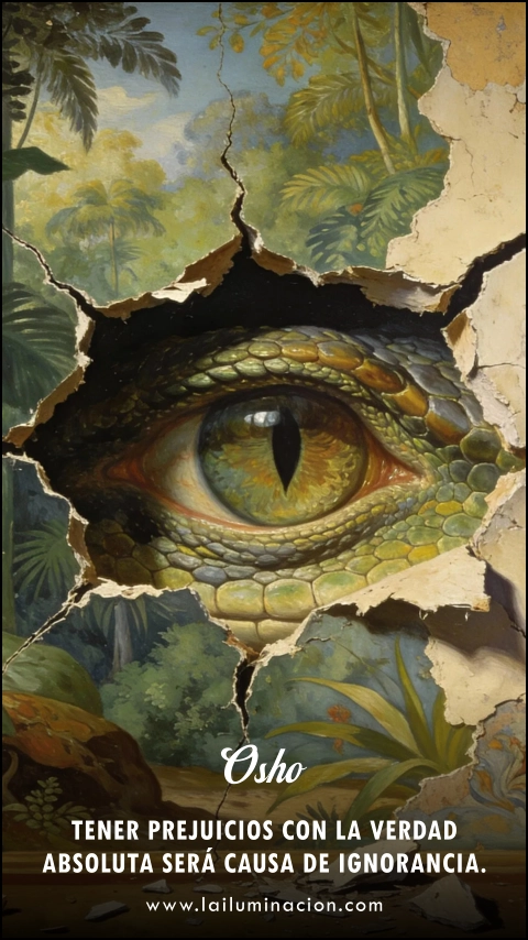 Imagen de la frase: Tener prejuicios con la verdad absoluta será causa de ignorancia.
