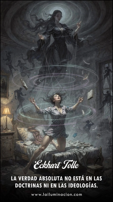 Imagen de la frase: La verdad absoluta no está en las doctrinas ni en las ideologías.