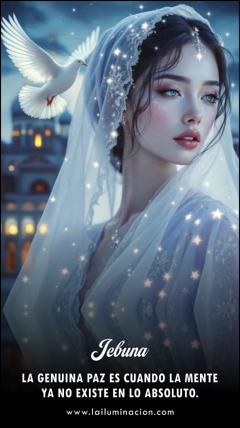 Imagen de la frase: La genuina paz es cuando la mente ya no existe en lo absoluto.