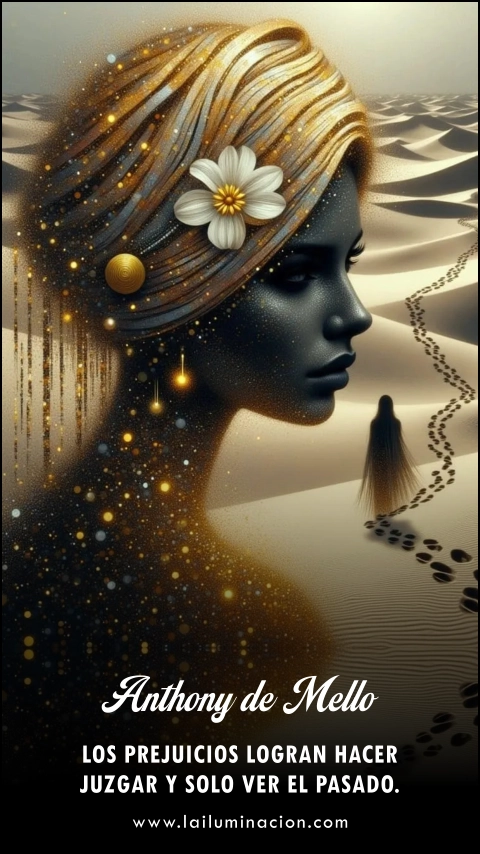 Los prejuicios logran hacer juzgar y solo ver el pasado. Frase de Anthony De Mello