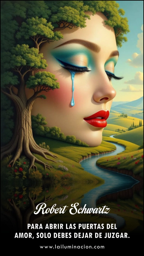 Imagen de la frase: Para abrir las puertas del amor, solo debes dejar de juzgar.