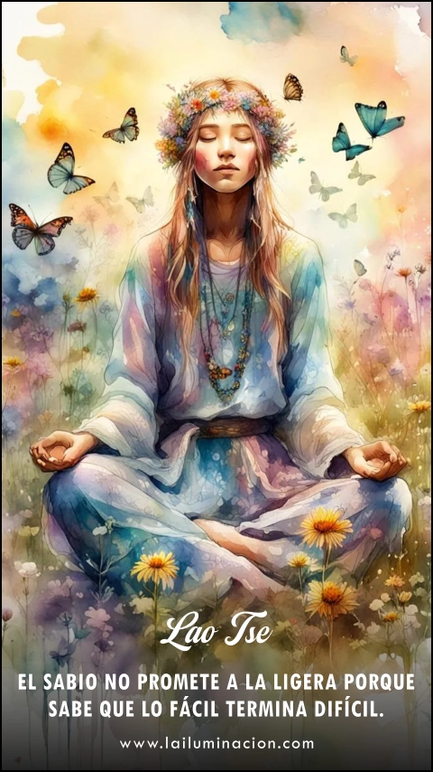 El sabio no promete a la ligera porque sabe que lo fácil termina difícil. Frase de Lao Tse