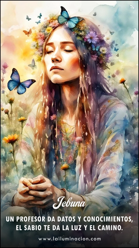 Un profesor te da datos y conocimientos, el sabio te da la luz y el camino. Frase de Jebuna