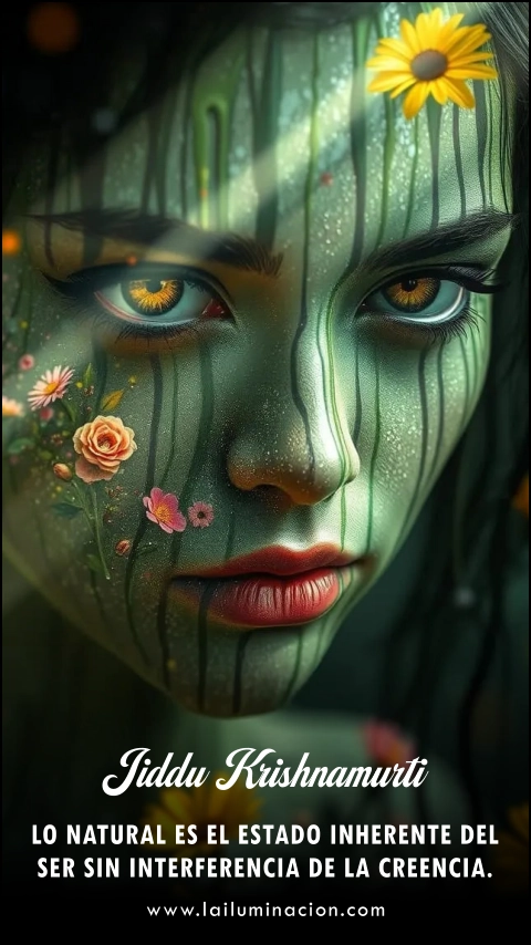 Lo natural es el estado inherente del ser sin la interferencia de la creencia. Frase de Jiddu Krishnamurti