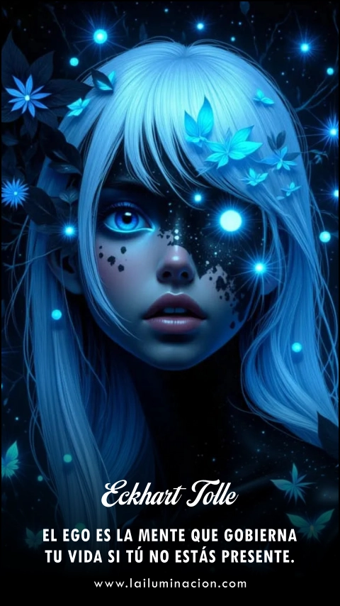 El ego es la mente que gobierna tu vida si tú no estás presente. Frase de Eckhart Tolle