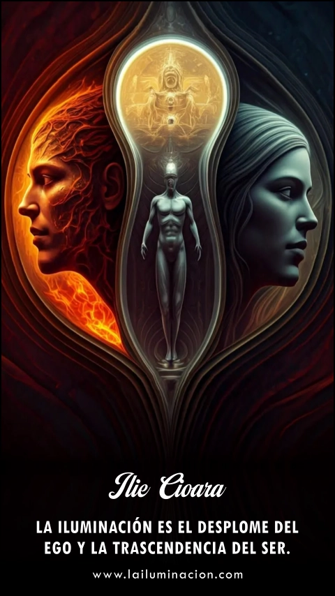 La iluminación es el desplome del ego y la trascendencia del ser. Frase de Ilie Cioara