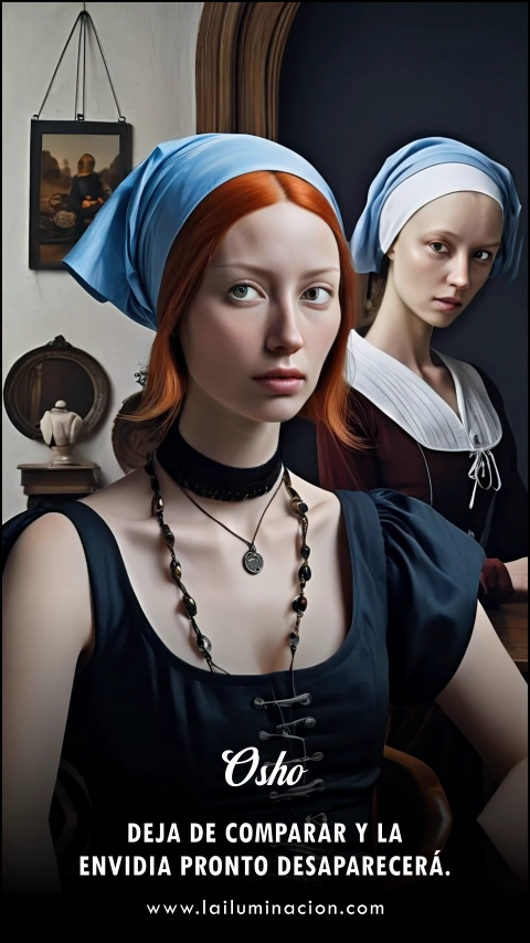 Deja de comparar y la envidia pronto desaparecerá. Frase de Osho