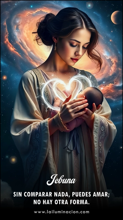 Sin comparar nada, puedes amar; no hay otra forma. Frase de Jebuna