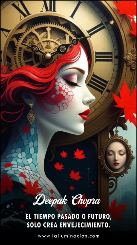 El tiempo pasado o futuro, solo crea envejecimiento. Frase de Deepak Chopra