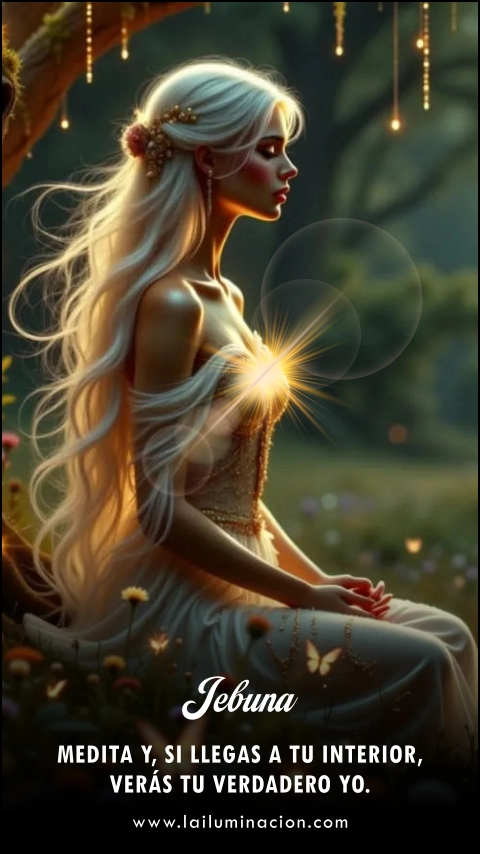 Medita y, si llegas a tu interior, verás tu verdadero yo. Frase de Jebuna