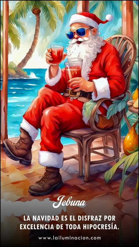 La Navidad es el disfraz por excelencia de toda hipocresía. Frase de Jebuna