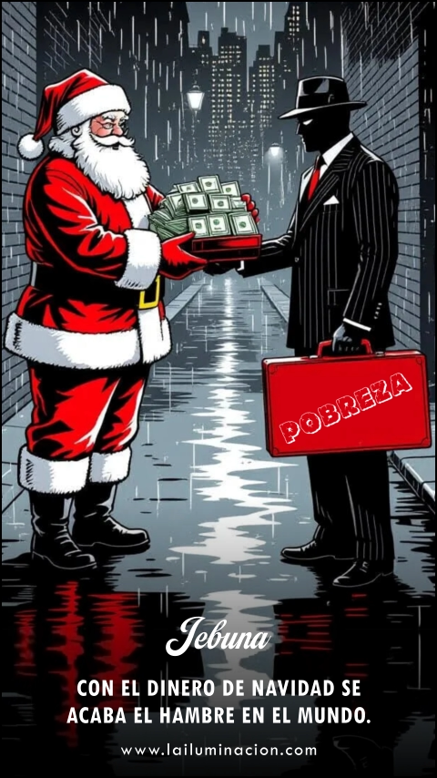 Con el dinero de Navidad se acaba el hambre en el mundo. Frase de Jebuna
