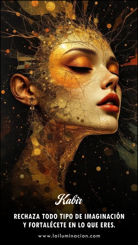 Rechaza todo tipo de imaginación y fortalécete en lo que eres. Frase de Kabir