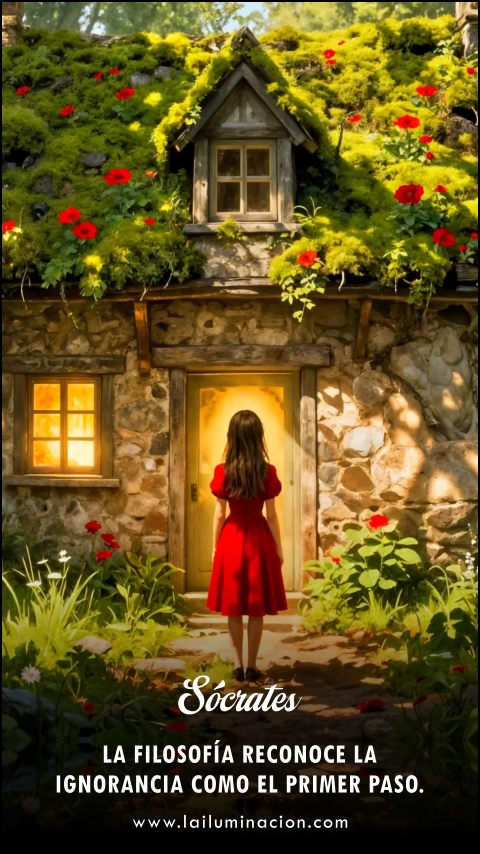 La filosofía reconoce la ignorancia como el primer paso. Frase de Socrates