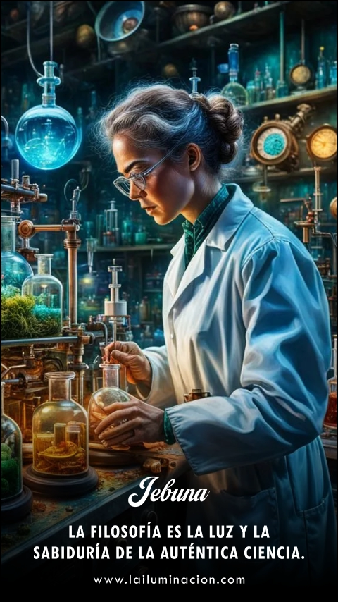 La filosofía es la luz y la sabiduría de la auténtica ciencia. Frase de Jebuna