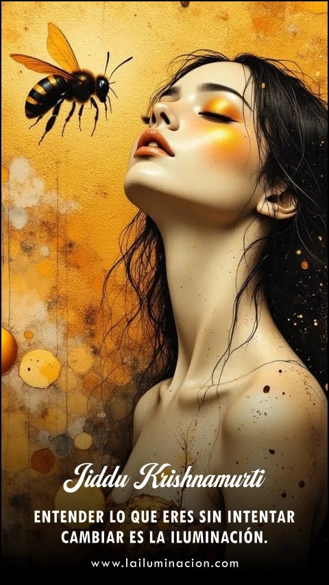 Entender lo que eres sin intentar cambiar es la iluminación. Frase de Jiddu Krishnamurti