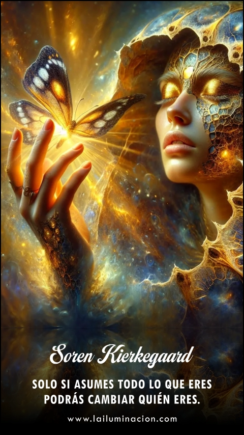 Imagen de la frase: Solo si asumes todo lo que eres podrás cambiar quién eres.